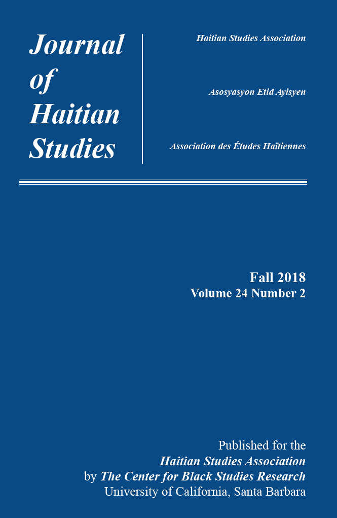 Front cover of the Fall 2018 issue of the Journal of Haitian Studies