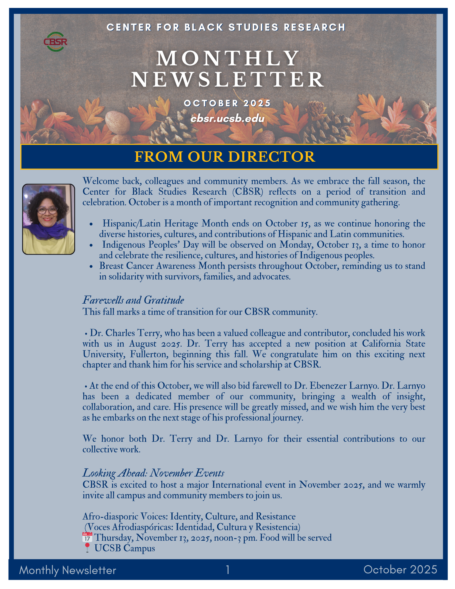 October Newsletter Cover