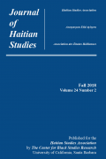 Front cover of the Fall 2018 issue of the Journal of Haitian Studies