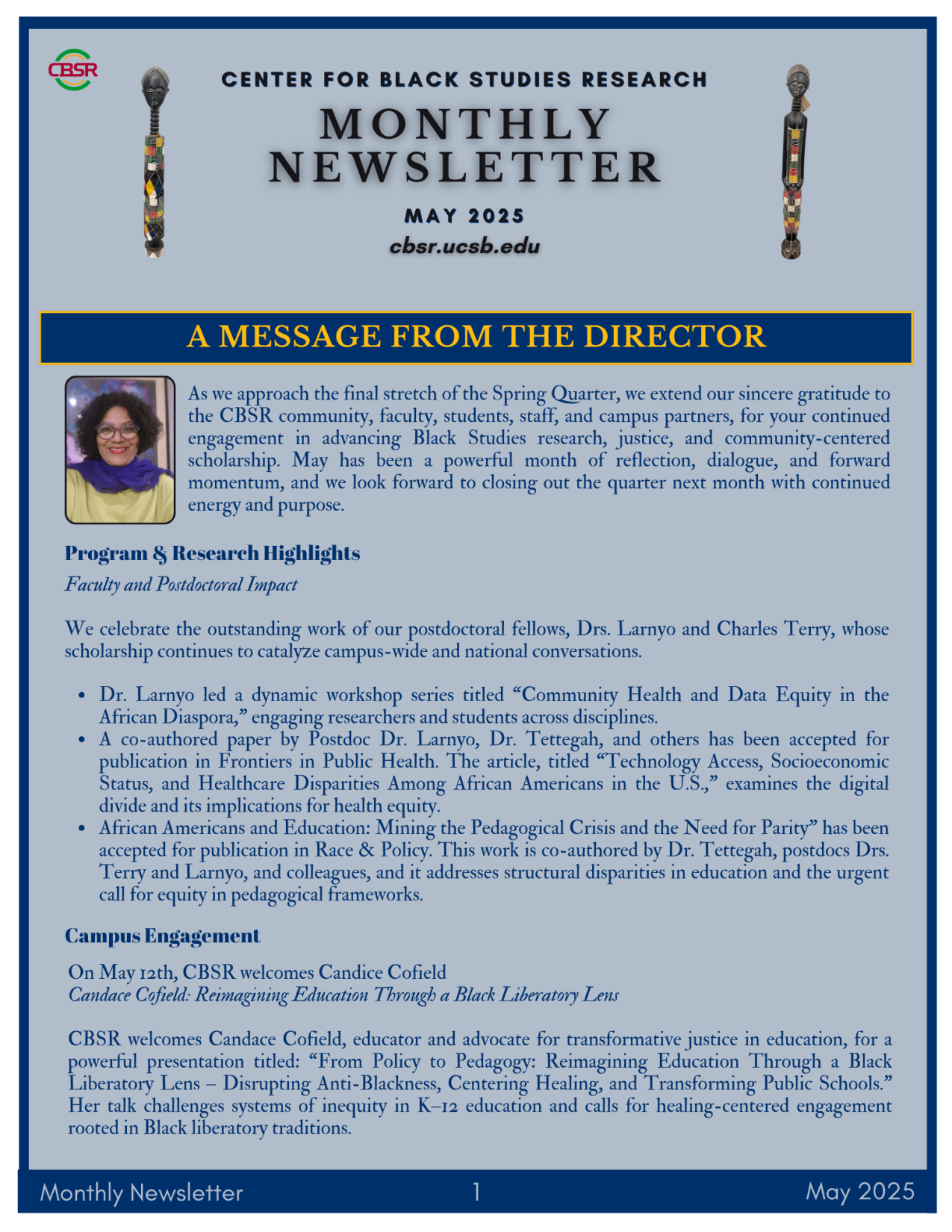 May 2025 Newsletter Cover Page