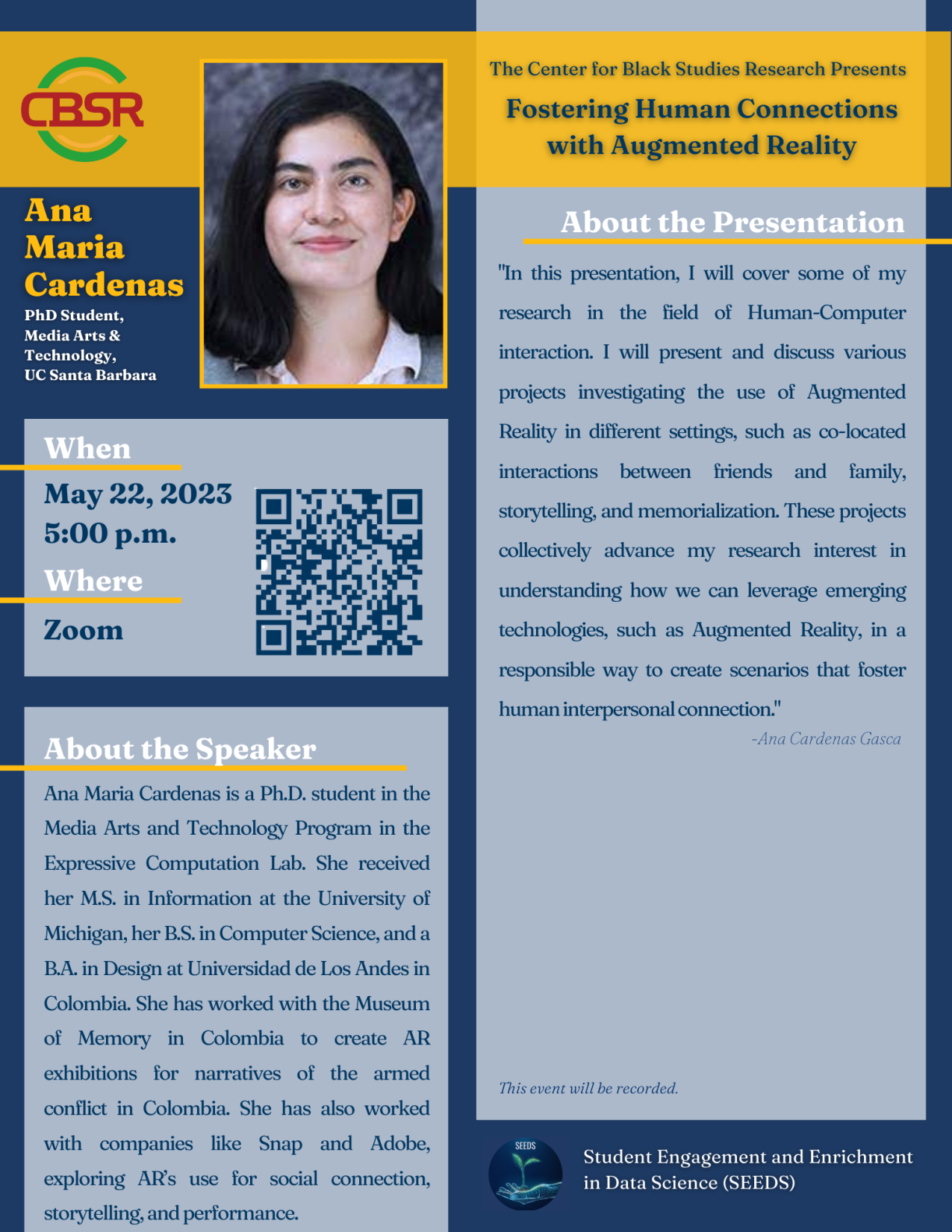 Fostering Human Connections with Augmented Reality flyer 