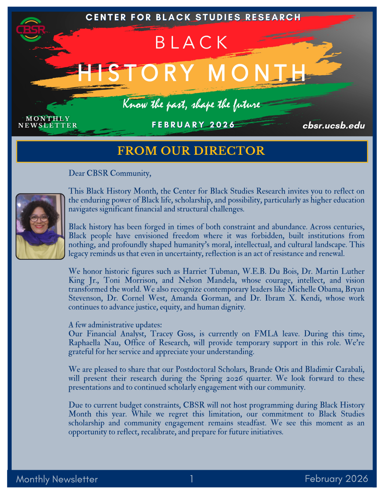 Newsletter front page