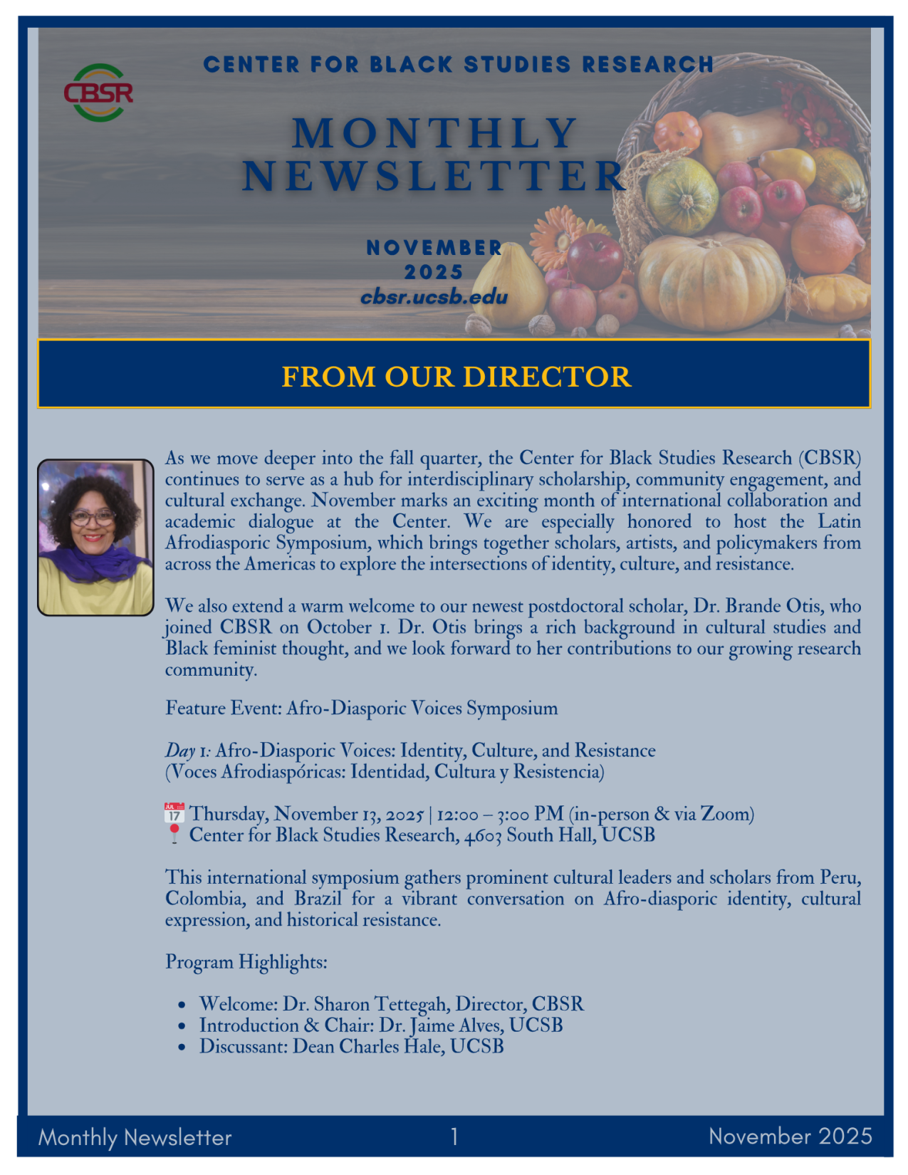 Preview of November 2025 Newsletter