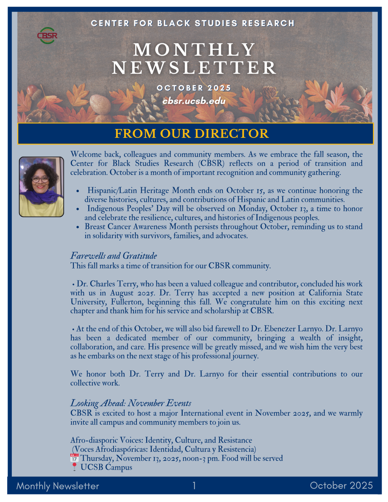 October Newsletter Cover
