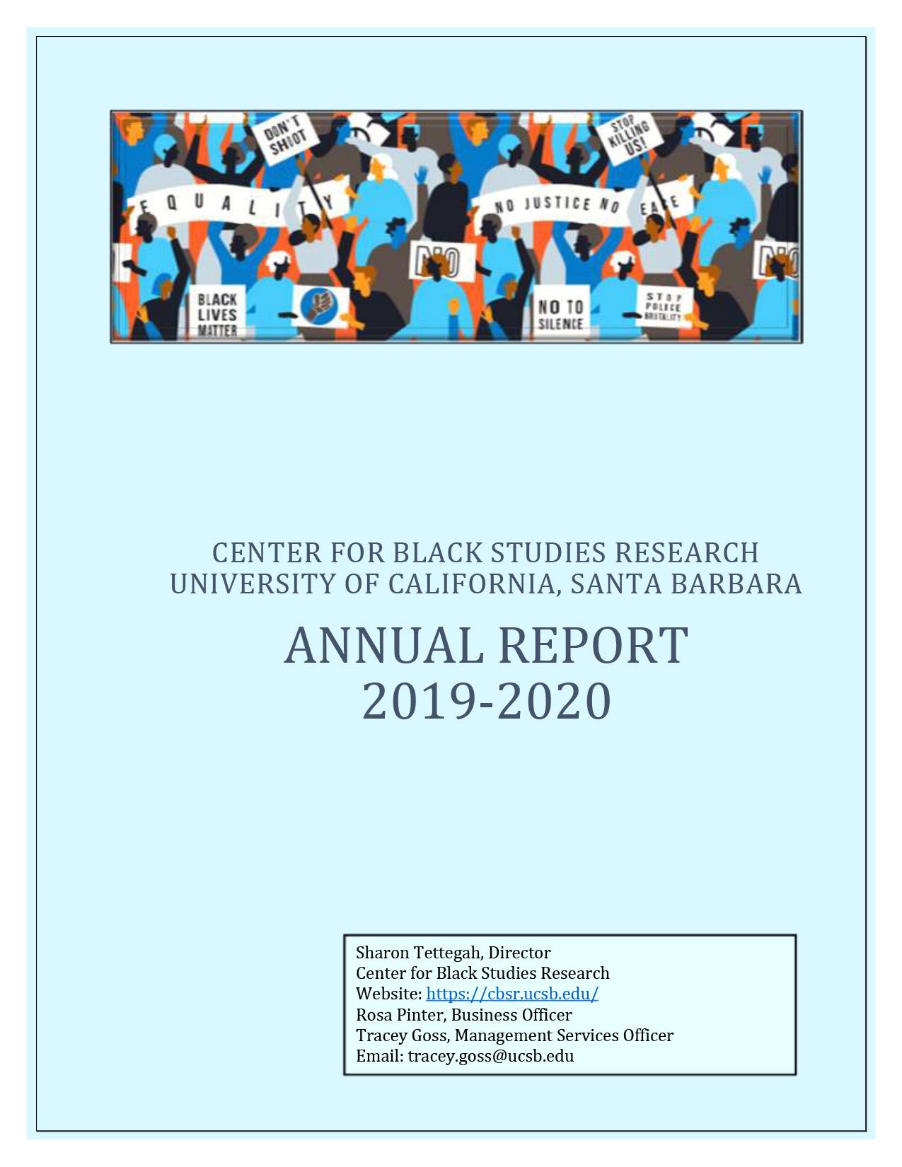 CBSR 2019–2020 Annual Report Cover