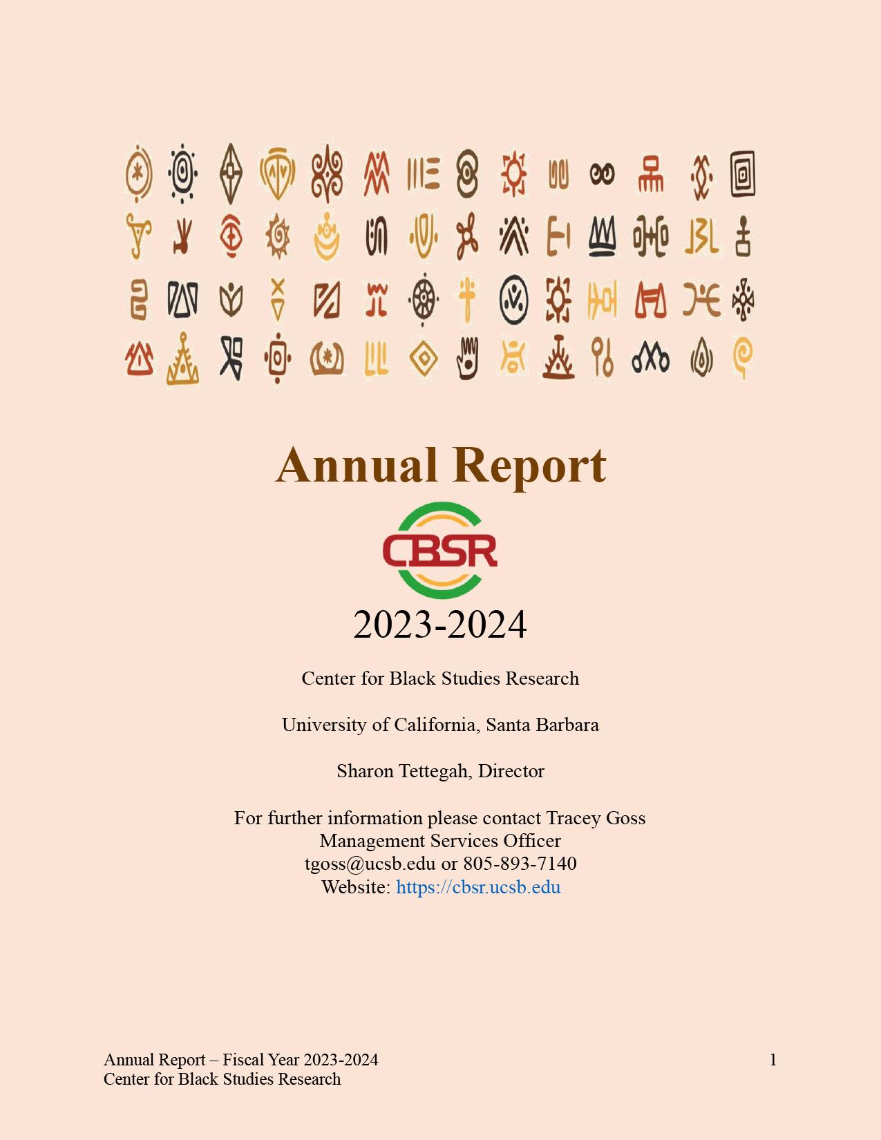 CBSR 2023–2024 Annual Report Cover